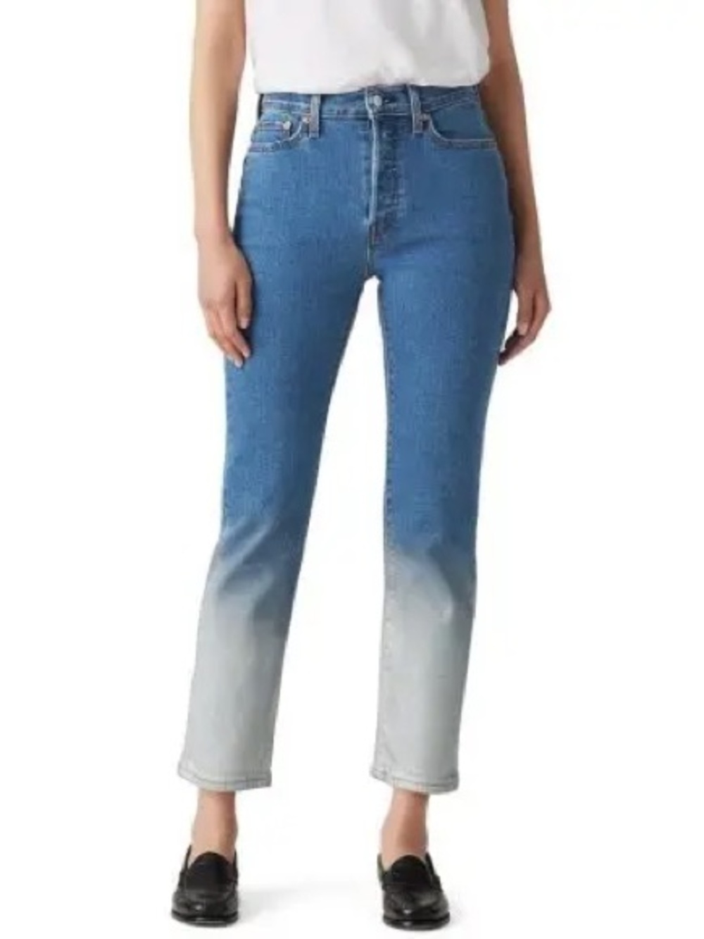Levi's Two-Tone Straight-Leg Jeans - Blue to Light Blue